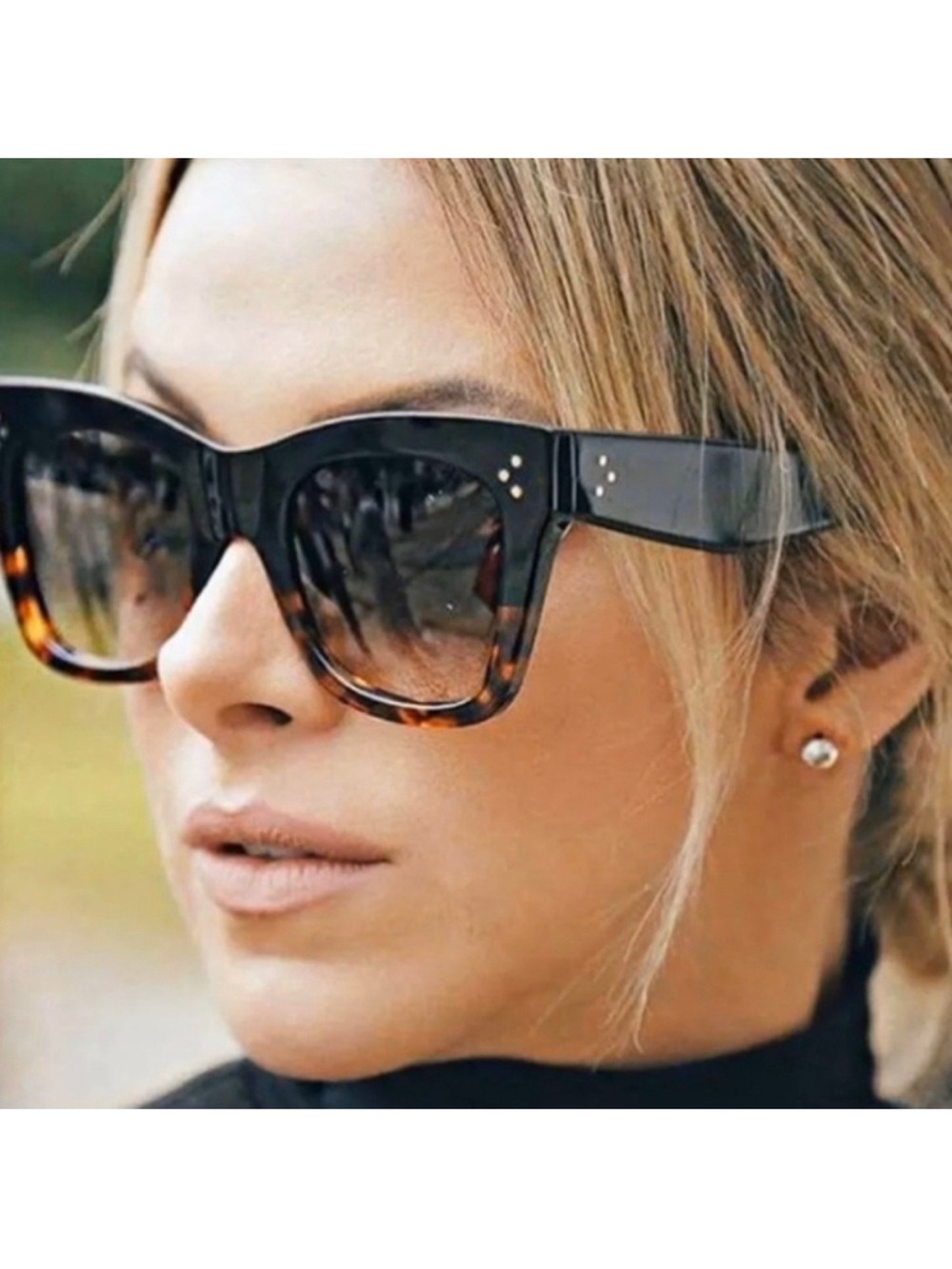 🍋2/$30 New Black Leopard Celine-Style Sunglasses